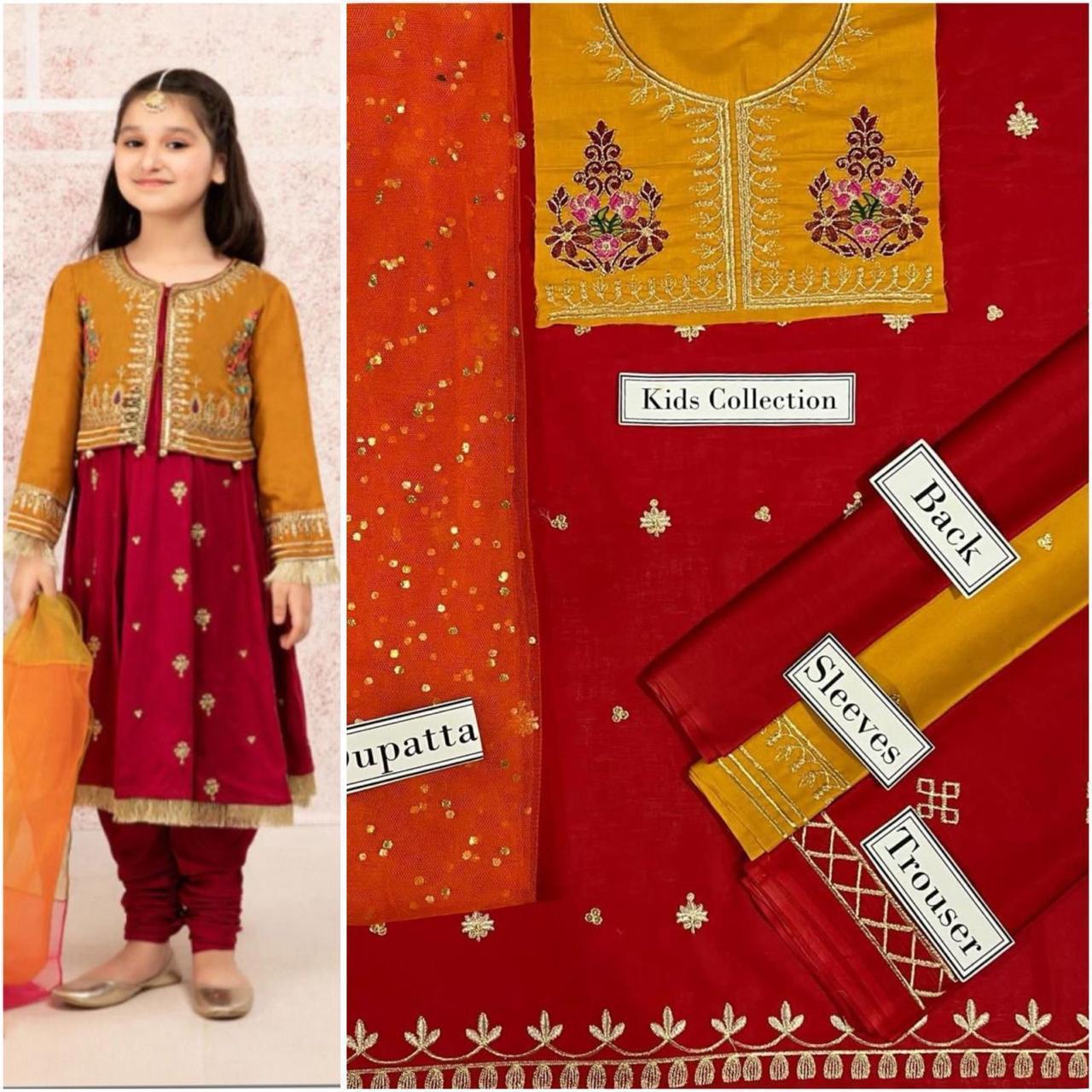 Embroidered Lawn 3-Piece Suit for Girls 06-12Y