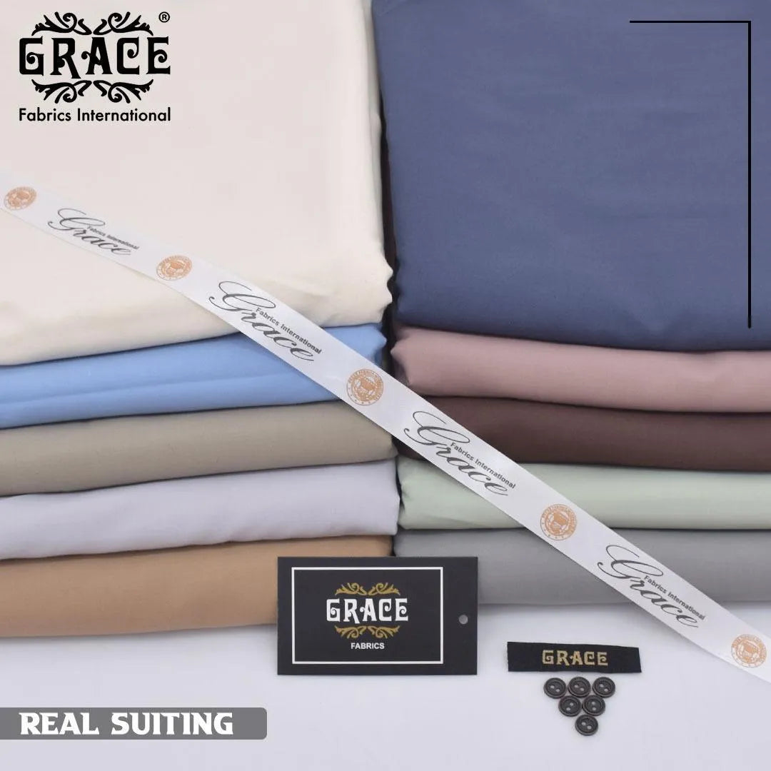 Men's Grey Wash & Wear Plain Suit All Season