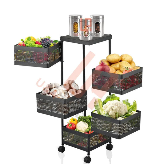 Iron Rack for Fruit & Vegetable Storage Cart Black Iron