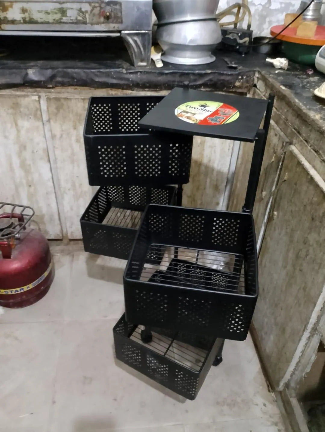 Iron Rack for Fruit & Vegetable Storage Cart Black Iron