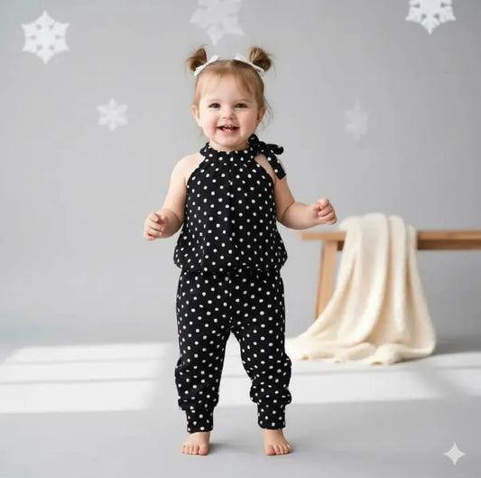 Toddler Black Polka Dot Western Suit Set