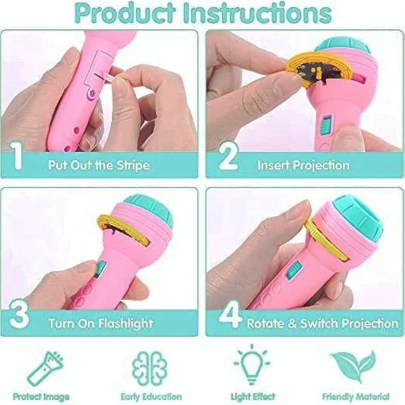 HD Projection Flashlight for Kids Wall Projection